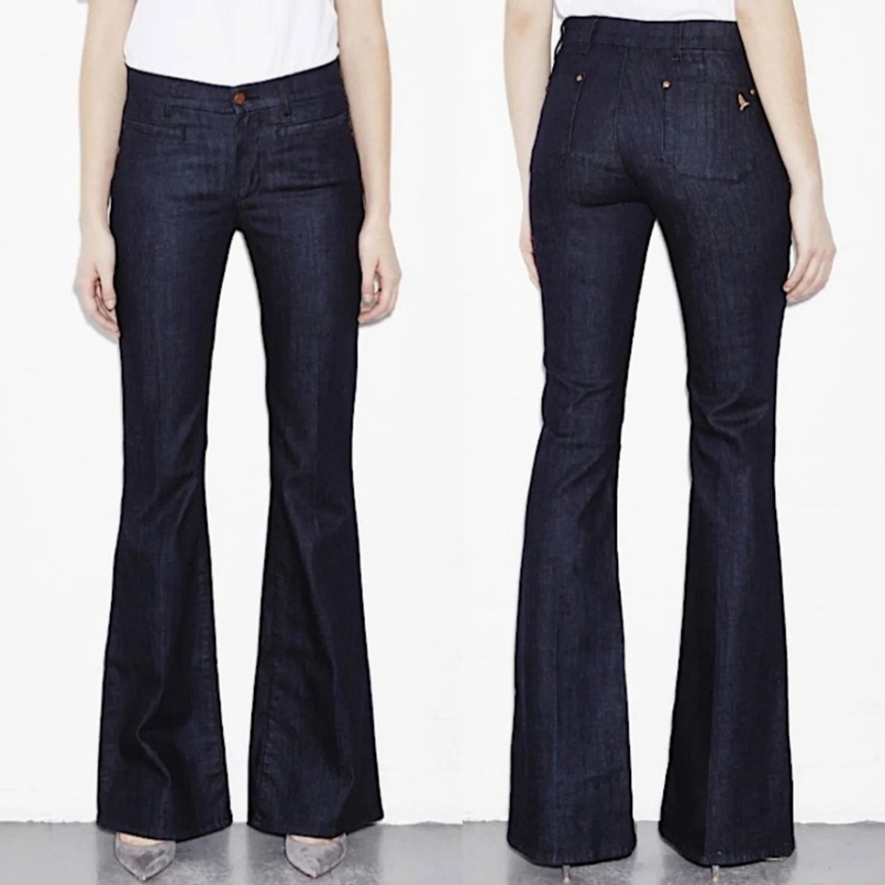 Anthropologie M.i.H. Marrakesh Mid Rise Kick Flare Dark Wash